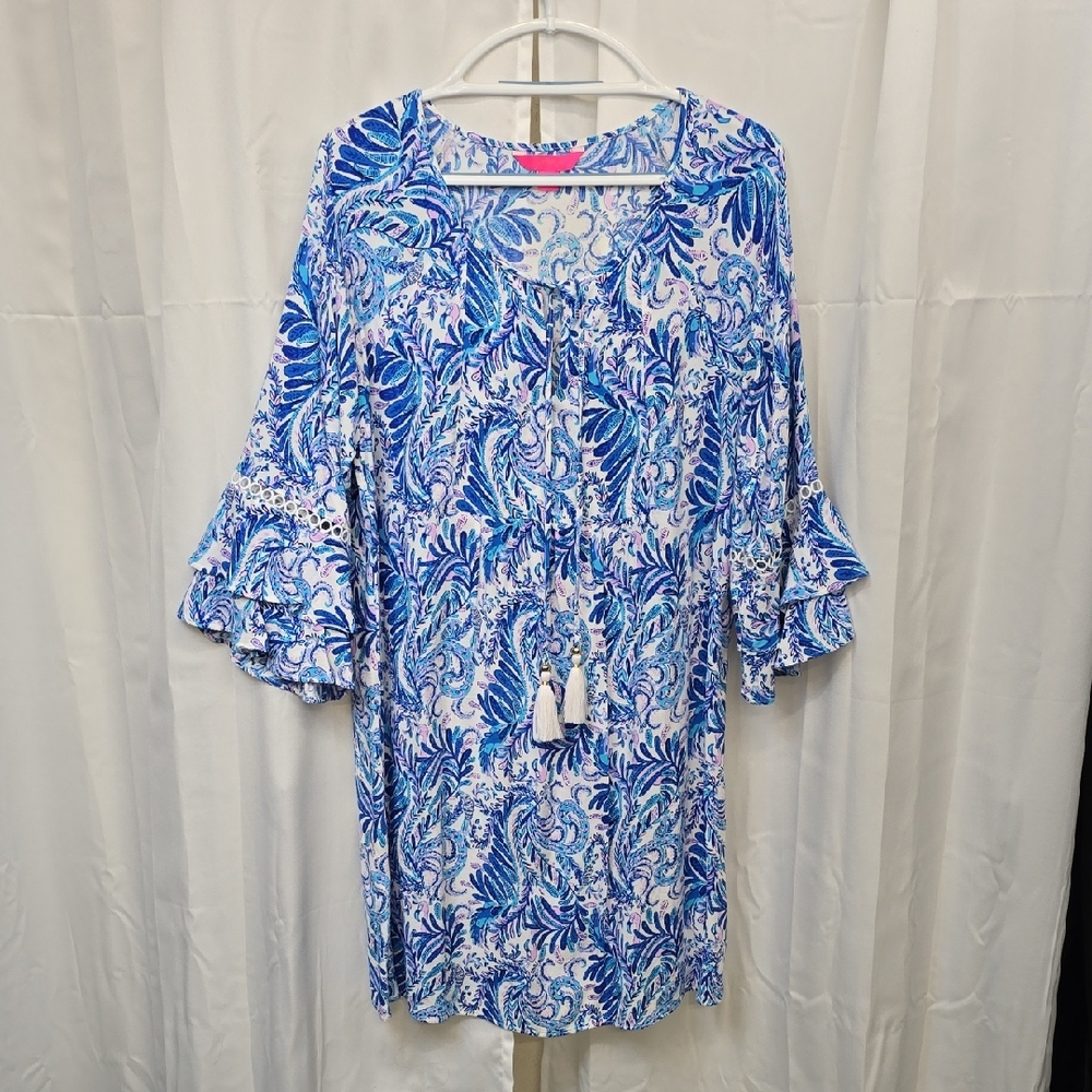 Lilly Pulitzer Blue and White Paisley Dress